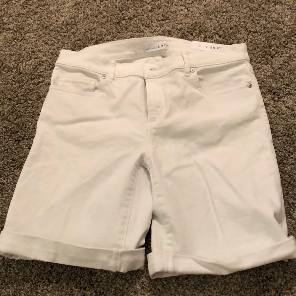 White LOFT Shorts